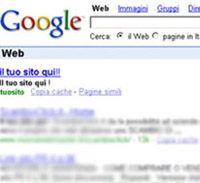 comparire in alto su google